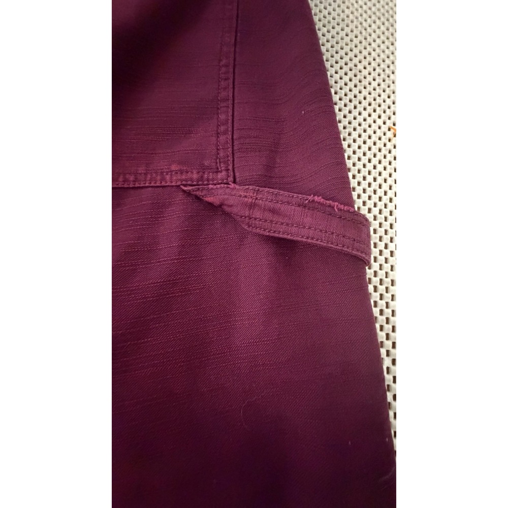 Free People Stay Awhile Jeans Sz 0 Carpenter Barrel Leg Pants Maroon Mulberry - Picture 12 of 12